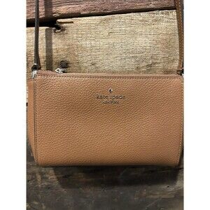 Kate Spade Leila Pebbled Leather Crossbody Purse Warm Gingerbread